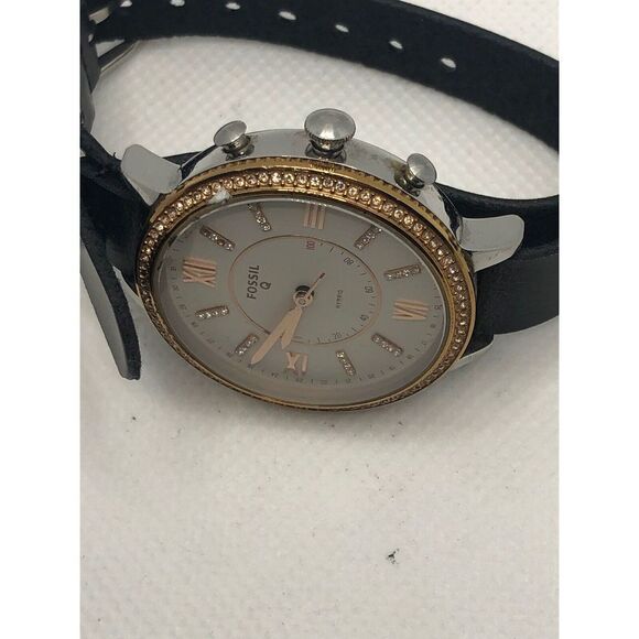 Fossil Q FTW5011 Womens Black Leather Analog White Dial Hybrid Smart Watch HK254 - Picture 6 of 9